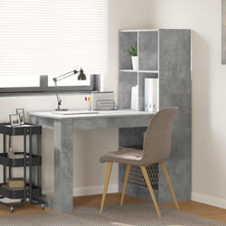 Bureau Gris Béton 122 X 67 X 145 Cm Bois D'Ingénierie Vidaxl