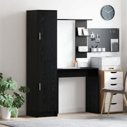 Bureau avec rangement Chêne noir Bois d'ingénierie Vidaxl