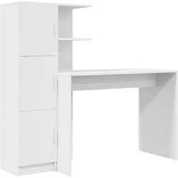 Vidaxl - Bureau avec rangement blanc en bois d'ingénierie