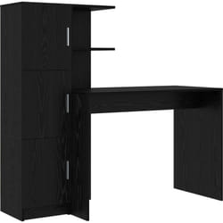 Vidaxl - Bureau avec rangement en chêne noir en bois d'ingénierie