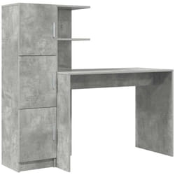 Bureau avec rangement 2 pcs Gris béton 102 x 50 x 124 cm vidaXL