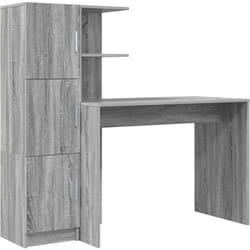 Vidaxl - Bureau avec rangement Gris Sonoma Bois d'ingénierie