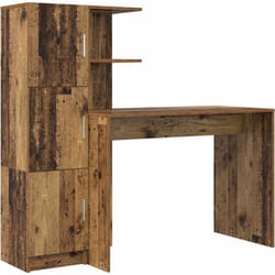 Bureau avec rangement 2 pcs Bois Ancien 102 x 50 x 124 cm vidaXL