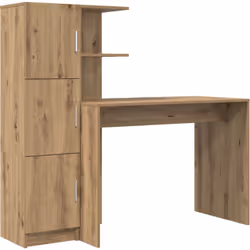 Ce bureau allie style et pratique avec son look moderne en chêne artisan. Il offre assez d'espace pour écrire, étudier ou tra ...