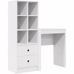 Ce bureau vidaXL avec rangement rajoute une touche moderne à ton espace de travail ou bureau à domicile. Fait en bois reconst ...