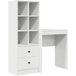 Bureau en bois reconstitué blanc avec rangement Vidaxl