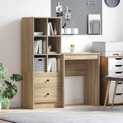 Bureau Avec Rangement 2 Pcs Chêne Sonoma 45,5 X 34 X 127 Cm Vidaxl