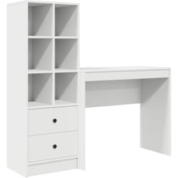 Bureau blanc en bois d'ingénierie avec rangement Vidaxl