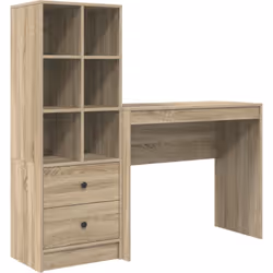 Ce bureau vidaXL avec rangement ajoute une touche moderne à n'importe quel espace de travail ou bureau à domicile. Fabriqué e ...