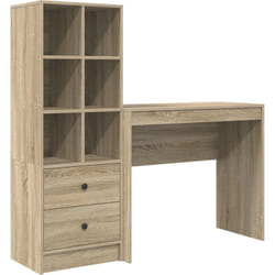 Bureau avec rangement en chêne Sonoma en bois d'ingénierie Vidaxl