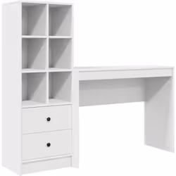 Ce bureau de stockage vidaXL ajoute une ambiance moderne et épurée à ton espace de travail ou bureau à domicile. Fait en bois ...