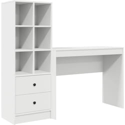 Bureau de stockage blanc en bois Vidaxl
