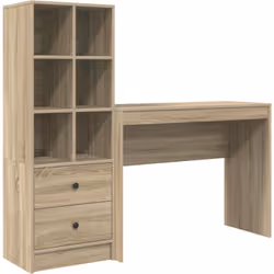 Ce bureau vidaXL avec rangement donne une vibe moderne à ton espace de travail ou bureau à domicile. Fait en bois d'ingénieri ...