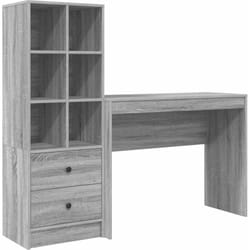 Bureau avec rangement 2 pcs Sonoma gris 100 x 40 x 76 cm Vidaxl