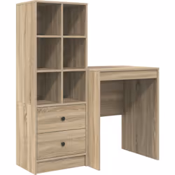 Ce bureau vidaXL avec rangement apporte une touche moderne à ton espace de travail. Fait en bois d'ingénierie de qualité avec ...