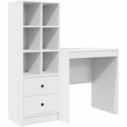 Ce bureau vidaXL avec rangement ajoute une touche moderne à n'importe quel espace de travail ou bureau à domicile. Façonné en ...
