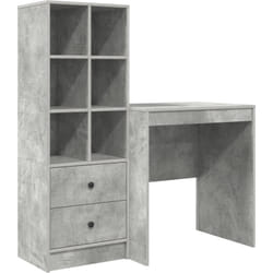 Bureau avec Rangement Gris Béton Bois d'Ingénierie Vidaxl