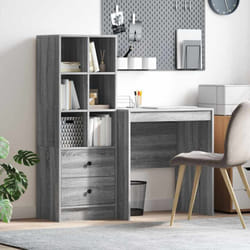 Bureau Avec Rangement 2 Pcs Sonoma Gris 70 X 50 X 76 Cm Vidaxl