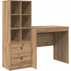 Ce bureau vidaXL avec rangement ajoute une touche moderne à ton espace de travail ou à ton bureau à domicile. Fabriqué en boi ...