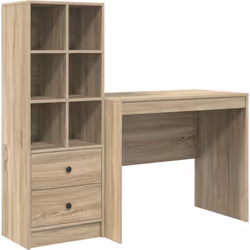 Ce bureau vidaXL avec rangement apporte une touche moderne à n'importe quel bureau ou espace de travail. Fabriqué en bois d'i ...