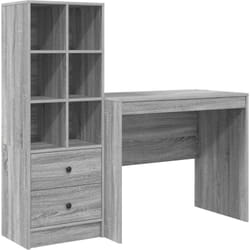 Bureau avec rangement en gris sonoma Vidaxl