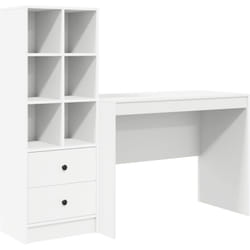 Bureau avec rangement Bois aggloméré blanc Vidaxl
