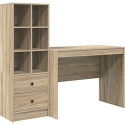 Bureau avec rangement en chêne de Sonoma en bois d'ingénierie Vidaxl