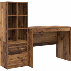 Ce bureau vidaXL avec rangement donne une belle touche rustique à ton espace de travail ou bureau à domicile. Fabriqué avec d ...