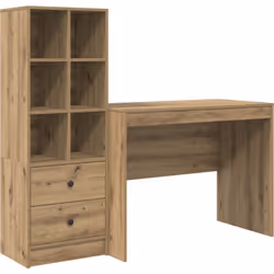 Ce bureau vidaXL avec rangement donne une vibe moderne à tout espace de travail ou bureau à domicile. Fait en bois d'ingénier ...