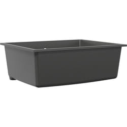 Évier de cuisine avec trou de trop-plein en granit gris vidaXL