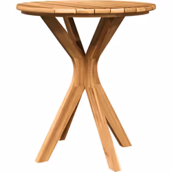 Cette table de patio, faite en bois massif de teck, combine durabilité et look stylé. Sa surface lisse et sa rondeur en font  ...