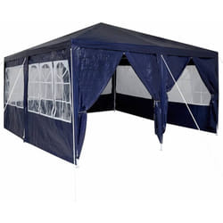 Tente De Fête Bleu, Blanc 400 X 400 X 266 Cm Polyester, Acier Vidaxl