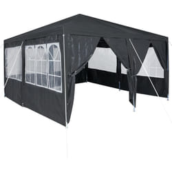 Vidaxl - Tente de fête avec 8 panneaux latéraux gris foncé 4x4 m en pe