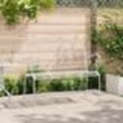 vidaXL Banc Blanc Métal 104 x 54 x 93 cm Durable Banc d'extérieur