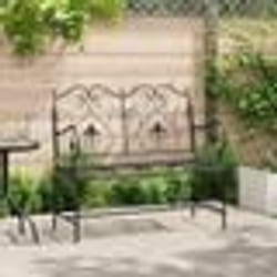 vidaXL Banc extérieur Noir Métal Standard Robuste Banc d'extérieur