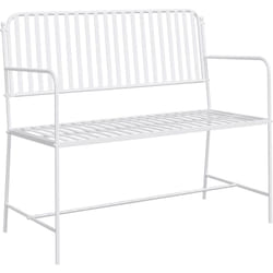Banc Blanc Métal 103,5 x 51,5 x 90 cm Durable Banc d'extérieur Vidaxl