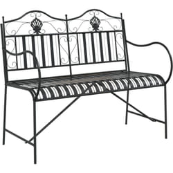 Banc métal Noir Métal Standard Incrustations décoratives Vidaxl