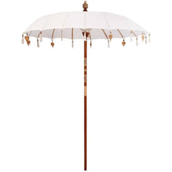 Parasol Crème x 250 cm Coton et bois massif Vidaxl