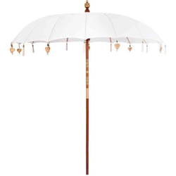Parasol Crème x 250 cm Coton et bois massif Vidaxl