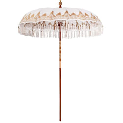 Vidaxl - Parasol Crème x 250 cm Coton et bois massif