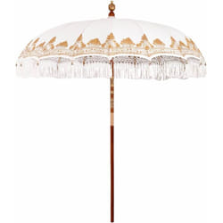 Parasol balinais Crème (210-220) x 260 cm Coton et bois massif vidaXL