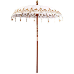 Parasol balinais Crème (180-190) x 260 cm Coton et bois massif vidaXL