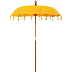 Parasol Autre Jaune x 250 cm Coton et bois massif Vidaxl