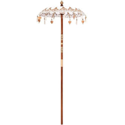 Vidaxl - Parasol balinais Crème (90-100) x 260 cm Coton et bois massif