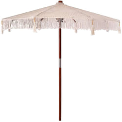 Vidaxl - Parasol Crème (250-255) x 250 cm Coton et bois massif