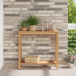 Table Basse Marron 85 X 35 X 75 Cm Bois De Teck Solide Vidaxl