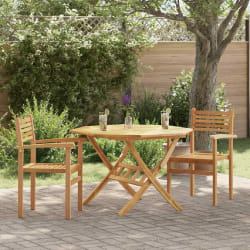 vidaXL Chaises empilables de jardin 2 pcs Marron 55,5 x 55,5 x 90 cm