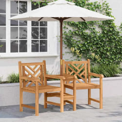 vidaXL Chaises de Jardin Marron 152 x 63 x 89 cm Bois de teck solide