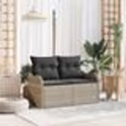 Canapé de jardin 2 places vidaXL avec coussins gris clair en poly rotin