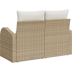Vidaxl - Canapé de jardin 2 places avec rangement et coussins en poly rattan beige